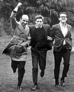 ELS founders Barry Elbasani (far right), Donn Logan, and Michael Severin in 1967, after finding out they had won the Broome County Competition.