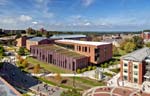 University of Connecticut, Social Sciences and Classroom Building: The new classroom building frames the campus nexus where two primary pedestrian paths cross.