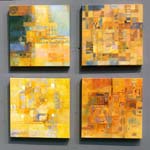 Irma Ostroff: Untitled, 2015-16; oil on linen; 20" x 20" each