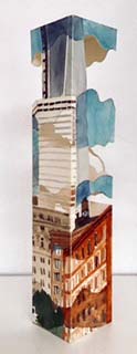 West Broadway & Duane Street, 10”x2” squared, 2013 (clouds skittering across nearly completed 1 WTC).