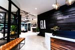 ELA Advertising Orange County front lobby and reception area designed by Gensler