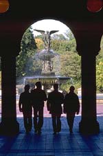 Gateways: A pedestrian tunnel under 72nd Street at the end of the Mall in Central Park provides a dramatic gateway to the Bethesda Terrace and Fountain; gateways add to the emotional sense of "arrival."