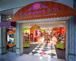 Pawsenclaws & Co. is a colorful department store fantasy that stands out in its mall surroundings.