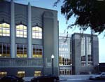 The Berkeley Public Library includes the original 1931 building (left), and a new addition (right).