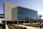 Northwestern University Ford Motor Company Engineering Design Center: Sheridan Road façade with structurally glazed curtain wall and limestone